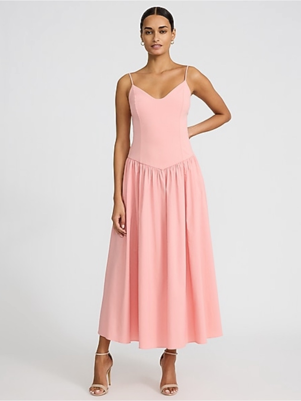 Express NWT Sleeveless Pink Midi Dress with Spaghetti Straps